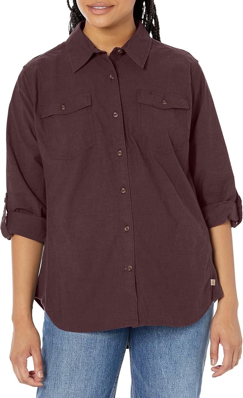 Carhartt Women's Rugged Flex Bozeman Shirt in brown size XXL 20
